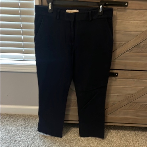Tory Burch Pants - Tory Burch Navy Crop Textured Cotton Pants Sz 6 EUC